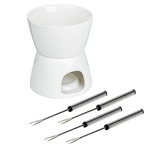 Haushalt International HI Schokoladen-Fondue-Set Schokoladenfondue Schoko- und Käsefonude Käse- Schokofondue