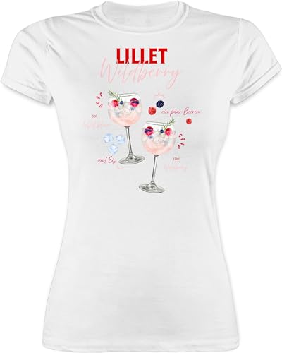 Shirt Damen - Karneval & Fasching - Lillet Wildberry Rezept Lustiges Geschenk Lilletfan Wildberry Lillet Fanartikel - M - Weiß - Partner verkleidung verkleidungen Tshirt für Frauen lustig Alkohol