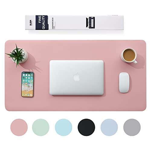 Multifunktionales Office Mauspad,BUBM 80 x 40 cm wasserdichte Schreibtischunterlage aus PU-Leder,Ultradünnes Mousepad,rutschfeste Schreibtischmatte, für Büro und Zuhause-Pink