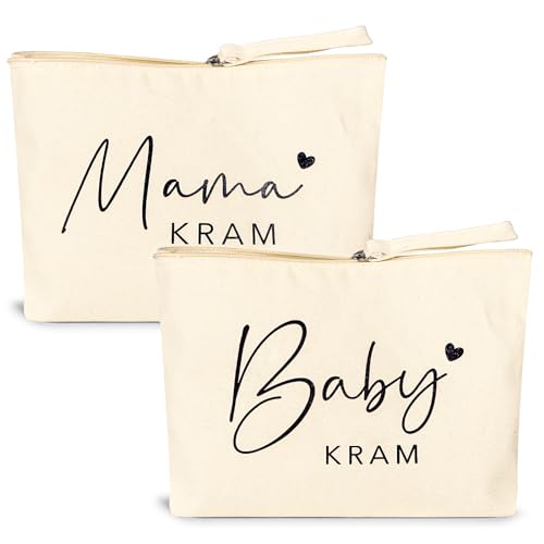 COLOFALLA 2 Stücke Geschenke Für Werdende Mutter Geschenk zur Geburt Baby Kram Geschenk Für Werdende Mama Geschenke für Schwangere Mutter Beutel mit Reißverschluss Babyparty Geschenke für Mama