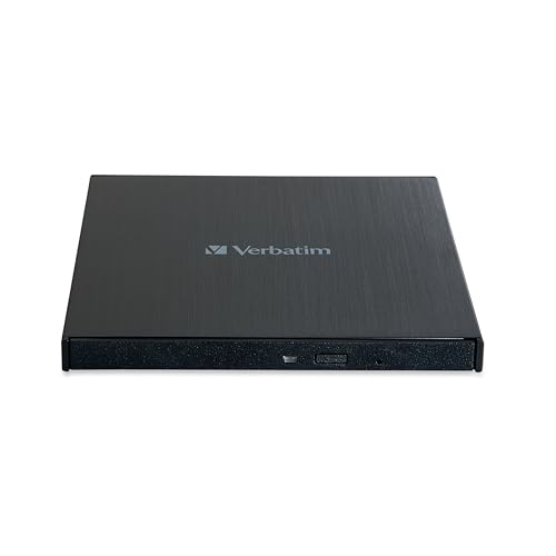 Verbatim Externer Slimline Bluray Writer mit USB 3.0-Kabel, externer DVD und Bluray Brenner, ideal für Notebooks und Computer ohne Laufwerk, Bluray Player & DVD Drive mit kostenloser Bluray Disk