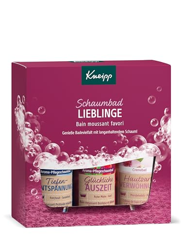 Kneipp Geschenkset Schaumbad Lieblinge - Geschenkpackung mit 3 beliebten Badezusätzen von Kneipp - Enthält 2x Aroma-Pflegeschaumbad & 1x Cremebad je 100ml