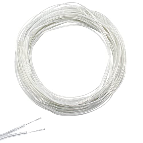 LanYing 20M PVC Kabel Transparent 2-Adrig Elektrokabel Transparent Stromkabel Transparent Cable 28 AWG for Household Appliances with Low Power Consumption