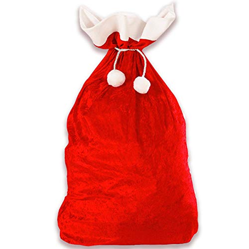 Jonami Weihnachtssack, XXL Nikolaussack Weihnachtsmann Sack Santa Sack Geschenkesack Weihnachtsmannsack für Geschenke Rot und Weiss (70 x 110 cm)