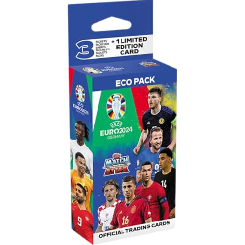 Topps Official Euro 2024 Match Attax - Eco Pack - enthält 24 EURO 2024 Match Attax Karten plus eine zufällige Limited Edition Karte.