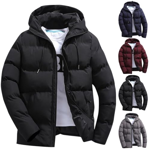 Winter-Angebote Herren Stepp-Jacke in Daunenoptik Herren Jacket Outdoorjacke tolle Übergangs- & Winterjacke Herren Gesteppte gepolsterte vordere Kapuze mit hoher Nackenjacke