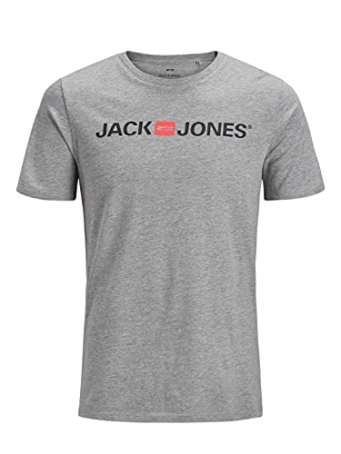 JACK & JONES Herren T-Shirt JJECorp Logo Tee 12137126 Light Grey Mel, M