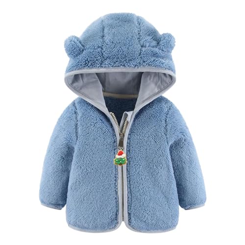 EMATOP Kinder Fleecejacke Warm Gefütterte Winterjacke Winter Plüsch Parka Jacke mit Kapuze Wintermantel Jungen Mädchen Dicke Hoodie Mantel Fleece Plüschjacke Flauschig Kapuzenjacke Outwear