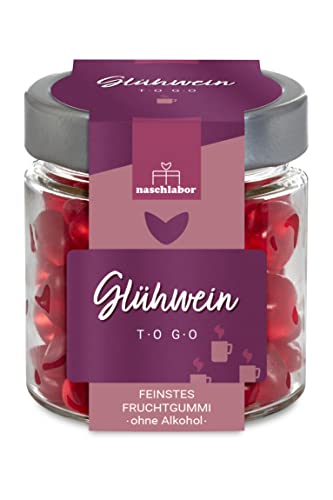 Glühwein To Go Fruchtgummis 120g | Alkoholfreie Fruchtgummis für Weihnachts- und Adventszeit im Glas | Geschenk für Weihnachten