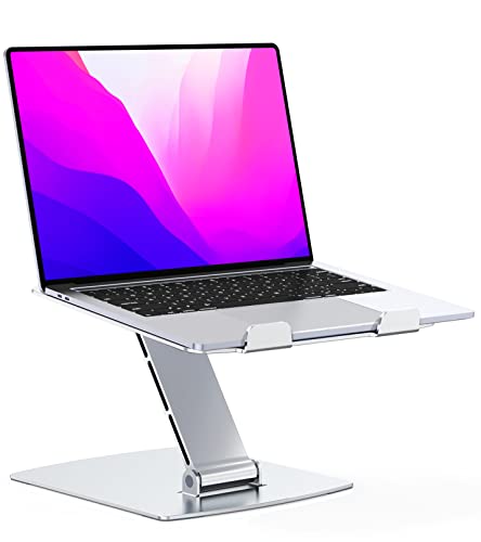 Glangeh Laptop Ständer Höhenverstellbar, Ergonomischer, Tragbarer Notebook Ständer für Schreibtisch, Faltbarer Monitorständer Item Stand aus Aluminium, Kompatibel mit MacBook Air Pro (10–16 Zoll)