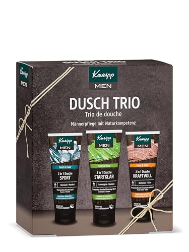 Kneipp Men Geschenkset Dusch Trio - ausgewählte 2 in 1 Duschen Bestseller: Kühle Frische, Startklar und Kraftvoll - ideales Geschenk für den gepflegten Mann