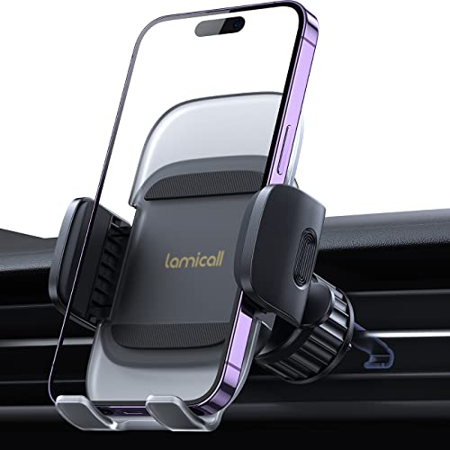 Lamicall Handyhalterung Auto, Handy Autohalterung - [2024 Federclip] Universal Lüftung Handyhalter Auto, 360 Grad Vent KFZ Halterung für iPhone 16/15/14/13/12 Pro Max Plus, Samsung 4-7 Zoll Smartphone