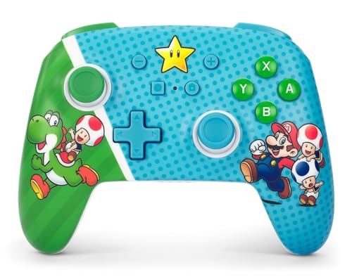 Verbesserter Kabelloser PowerA-Controller für Nintendo Switch - Superstar-Freunde, Nintendo Switch Lite, Gamepad, Spiele-Controller, Bluetooth-Controller, Aufladbar, Offiziell Lizenziert