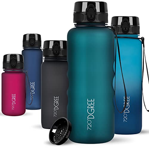 720°DGREE Trinkflasche 1,5 Liter “uberBottle“ softTouch +Sieb - BPA-Frei - XL Wasserflasche für Gym, Fitnessstudio, Workout, Fitness, Sport, Outdoor - Große Sportflasche aus Tritan - Leicht, Stoßfest