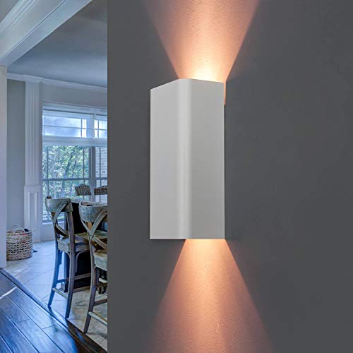 Licht-Erlebnisse Wandleuchte Metall Weiß für Wohnzimmer Flur B:11,5 cm GU10 Modern 2-flammig minimalistische Up & Down Wandlampe Schlafzimmer BERGEN
