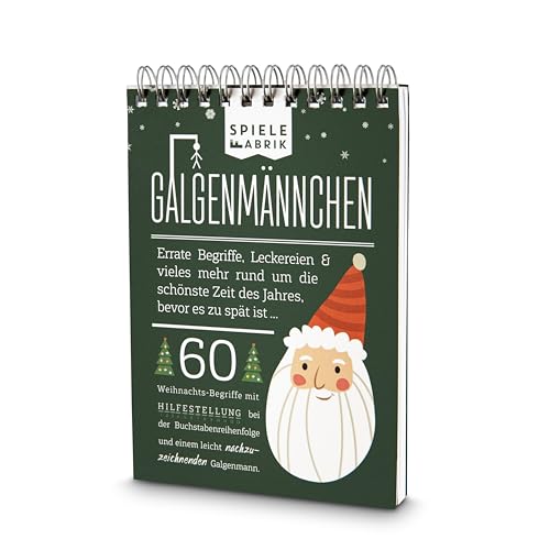 Spiel Weihnachten GALGENMÄNNCHEN Rate 60 weihnachtliche-Begriffe Nikolaus Wichteln Geschenk Adventskalender Spiele-Klassiker 2.0 Partyspiel Reisespiel A6-Block im Abreißkalender-Format