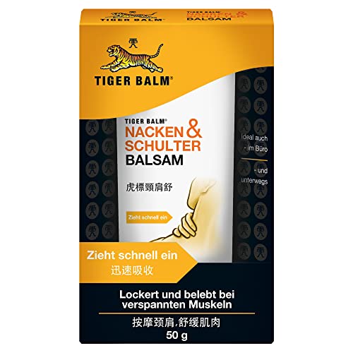 TIGER BALM NACKEN & SCHULTER BALSAM - Pflegende Einreibung ideal für unterwegs - 50 g Balsam