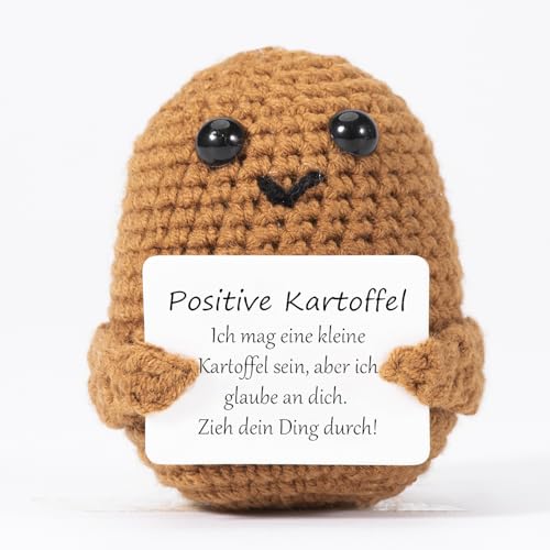 XBOCMY Pocket Hug Positive Kartoffel, Kreative Strickwolle Kartoffel Puppe, Mutmacher Geschenk, Geschenke für Frauen, Einschulung Geschenk