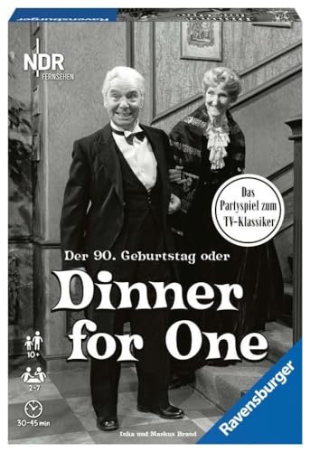 Ravensburger Partyspiel - 26835 - Der 90. Geburtstag oder Dinner for One - Gesellschaftsspiel für Erwachsene und Kinder ab 10 Jahren, Spiel zum Film-Klassiker, Perfekt für Weihnachten und Silvester