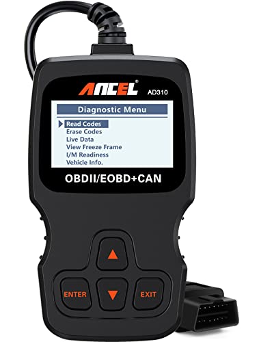 ANCEL AD310 OBD2 Diagnosegerät Auto, Auslesegerät Auto OBD-II Diagnosewerkzeuge Motor Fehlercodeleser, OBD2 KFZ Diagnosegerät für Alle Fahrzeuge seit 1996 & Newer (Schwarz)