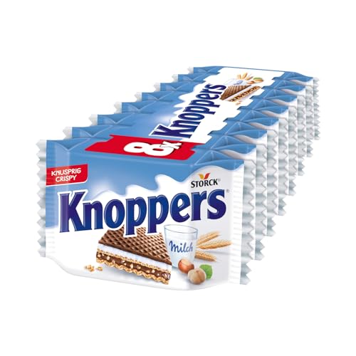 Knoppers – 1 x 200g – Gefüllte Waffelschnitte mit Milchcreme und Nougatcremefüllung