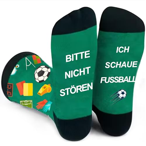 Piroo Lustige Geschenke für Männer Em Fanartikel Fussball Socken Herren Geburtstag Geschenk Lustig Bitte Nicht Stören Fußball Socken mit Spruch Witzig Weihnachten kleinigkeiten Adventkalender Füllung