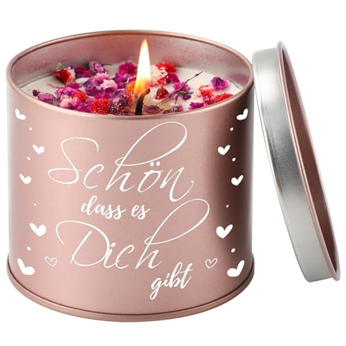 PRSTENLY Geschenke für Frauen, 9OZ Kerze Geschenke für Frau Freundin Mama Oma Schwester Tochter zum Weihnachten Geburtstag, Weihnachtsgeschenke Geburtstagsgeschenk für Frauen, Schön Dass Es Dich Gibt