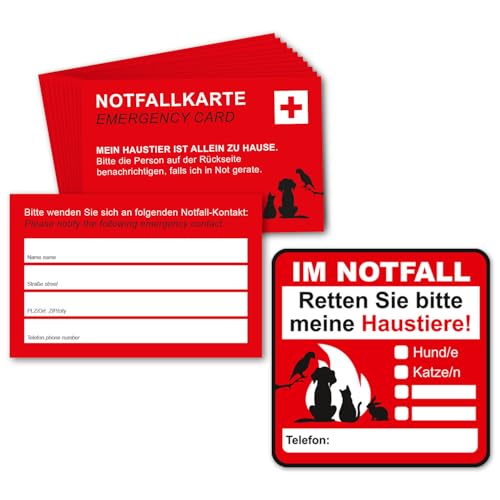 Notfallkarte für Haustiere I 8,5 x 5,5 cm I mit Feld für Kontaktpersonen I dv_1058