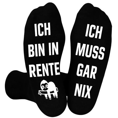 Belloxis Rentner Geschenk Mann Socken Herren 43-46 Abschiedsgeschenk Kollegen Rente Ruhestand Geschenk Abschied Kollegin Renteneintritt Geschenk Männer Geschenke für Papa Opa Stoppersocken Herren