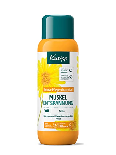 Kneipp Aroma-Pflegeschaumbad Muskel Entspannung - Badezusatz mit wertvollem Extrakt der Arnika & natürlichen ätherischen Ölen aus Cabreuva, Rosmarin & Pinus-Arten - wärmendes Badeerlebnis - 400ml