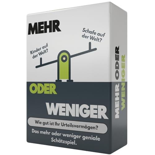 More or Less Mehr oder weniger Kartenspiel | Wie gut ist Ihr Urteilsvermögen? Kinder & Erwachsene | 2+ Spieler