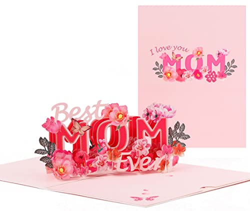 DEESOSPRO® Muttertagskarte, Papier Spiritz Muttertag, Geburtstagskarte für Mama Special, 3D Pop Up Grußkarte mit Schönen Papier-Cut, Geschenk für Mama Geburtstag