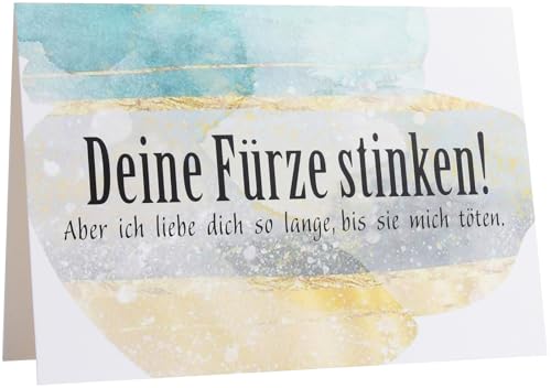 CL&MH Grußkarte zum Jahrestag, Valentinstag, Hochzeitstag – Deine Fürze stinken,Geburtstagskarte zum Jahrestag, Postkarte für den Ehemann/die Ehefrau, Karte zum Hochzeitstag,Geschenkidee Mann