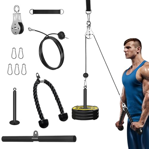 FASPUP Kabelzug Fitness DIY Kabel Latzug Fitness Bizeps Rücken Trainingsgerät Kabelzug Pulley System Latzug-Maschine Arm Krafttraining Home Gym Workout Equipment