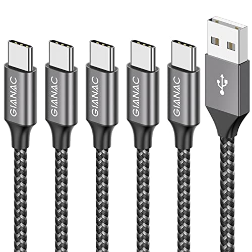 USB C Kabel [5 Stück 0.25M 0.5M 1M 2M 3M] Ladekabel Typ C und Datenkabel Fast Charge Sync Schnellladekabel für Samsung Galaxy S10 S9 S8 Plus Note 10 9 8 A3 A5 2017, HTC 10 U11