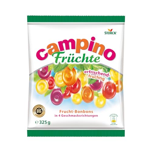 Campino Früchte – 1 x 325g – Leckere Fruchtbonbons in vier verschiedenen Sorten