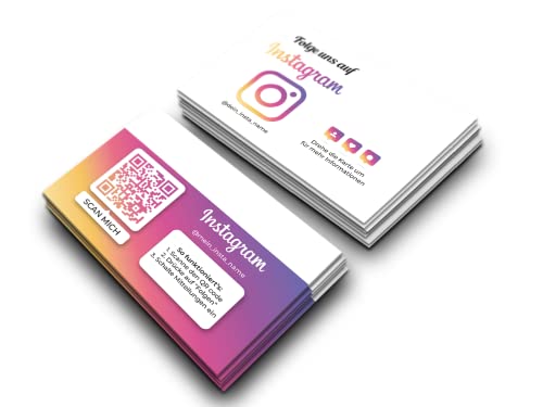 Premium Folgen Karten für Instagram personalisiert (85x55mm), Premium Papier, hochwertiger Druck, gute Qualität, selbst gestalten für Business, Unternehmen, Startup & Privat