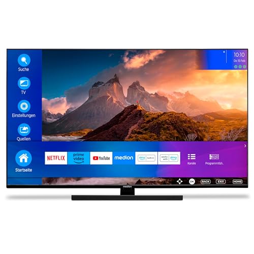 MEDION X14372 (MD 30985) 108 cm (43 Zoll) QLED Fernseher (Smart TV, 4K, Dolby Vision HDR, Dolby Atmos, Netflix, Prime Video, PVR, Bluetooth, MEMC, Micro Dimming)