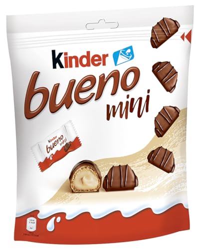 Ferrero kinder bueno Mini – Schokoriegel mit Milch-Haselnuss-Creme – 1 Beutel mit einzeln verpackten Mini Riegeln (1 x 108 g)