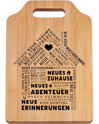 Giftasy Einzugsgeschenke - Bambus Schneidebrett, Einzugsgeschenke Haus Wohnung, Geschenkideen zum Einzug, Einweihungsgeschenk Haus, Geschenk zum Einzug, Richtfest Geschenk, Neues Zuhause Geschenk