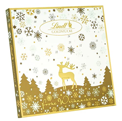 Lindt Schokolade Goldstücke Adventskalender 2024 , 156 g , Adventskalender mit 24 süßen Überraschungen , Schokolade für die Weihnachtszeit , Schokoladen-Geschenk