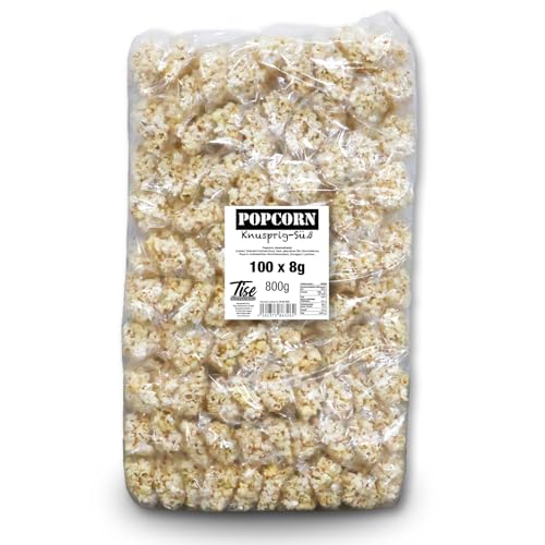 Tise Süsswaren Popcorn süß und knusprig 100 einzelne Tüten (100x8g) Wurfmaterial / Party / Geburtstag