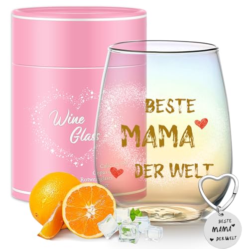 Geschenke für Mama Weingläser mit Gravur Beste Mama der Welt Geschenk für Frauen Muttertagsgeschenk Geburtstagsgeschenk für Mama Muttertag Weihnachten Geschenke Weinglas Mütter Tochter Geschenk