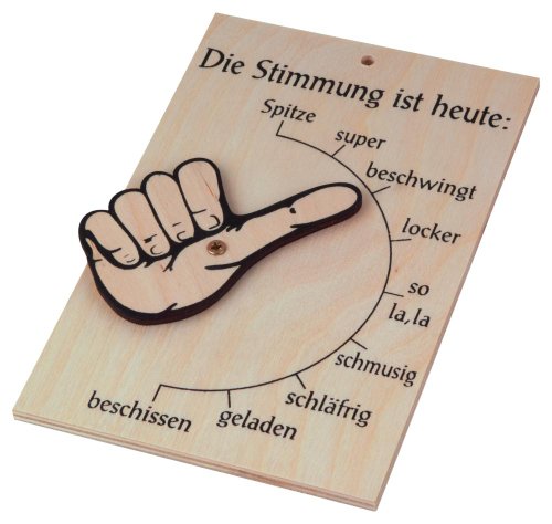 HOFMEISTER® Stimmungsbarometer aus Holz, Geschenkideen für Kollegen, Büro oder als Chef-Türschild, Stimmungsampel als Deko-Gadget oder Wichteln