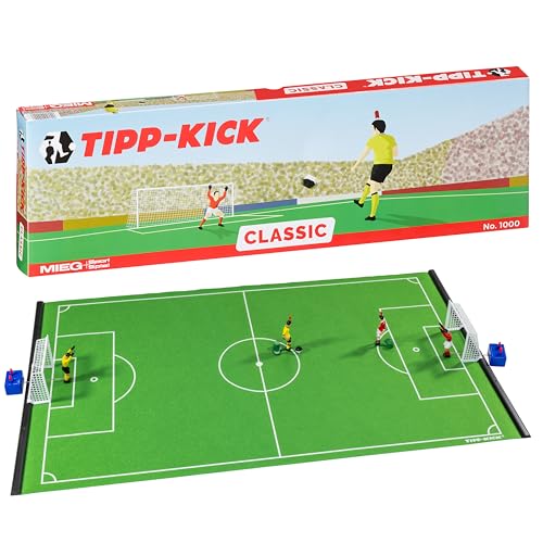 TIPP-KICK Classic 80x47 cm – Das spielfertige Set mit 2X Spieler, 2X Torwart, 2X Plastiktor, 2X Ball I Spielfeld aus Filz