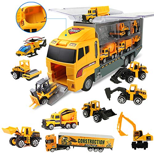 Coolplay LKW Spielzeug Auto Set Autotransporter Spielzeug Baustelle Bagger Spielzeug ab 3 Jahre Junge