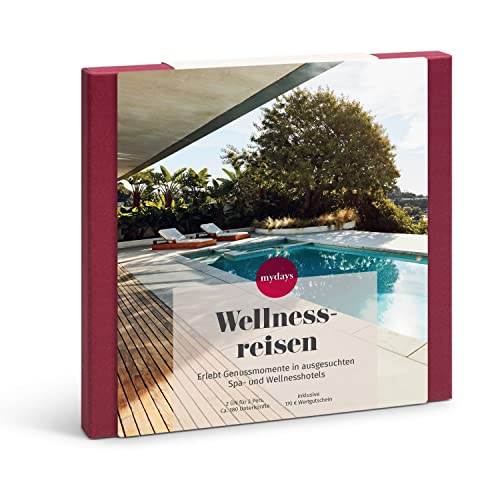 mydays Geschenkbox Wellnessreisen, Reise-Gutschein für 2 Personen, 2 Übernachtungen inkl. 170€ Guthaben für Kulinarik