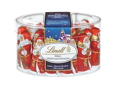 Lindt Schokolade Mini Weihnachtsmänner Vollmilchschokolade , 200 g Schokoladen-Großpackung zu Weihnachten , Schokoladen-Geschenk