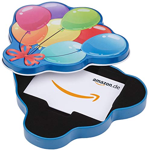 Amazon.de Geschenkkarte in Geschenkbox (Geburtstagsballons)