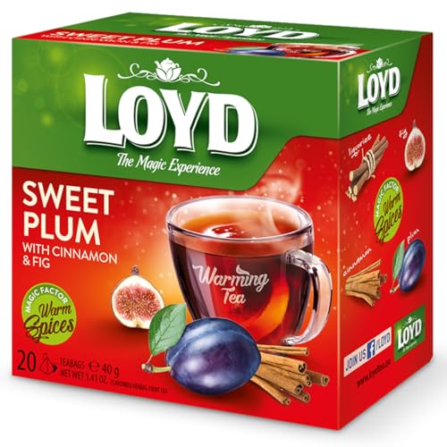 LOYD® Wärmender Tee Pflaume Feige Ingwer Zimt - 1 Box - 1 x 20 Teebeutel - 1 x 40g - Warming Tea Sweet Plum With Cinnamon Fig Warm - Früchtetee Früchte Fruit Tea Cay Express Kräuter